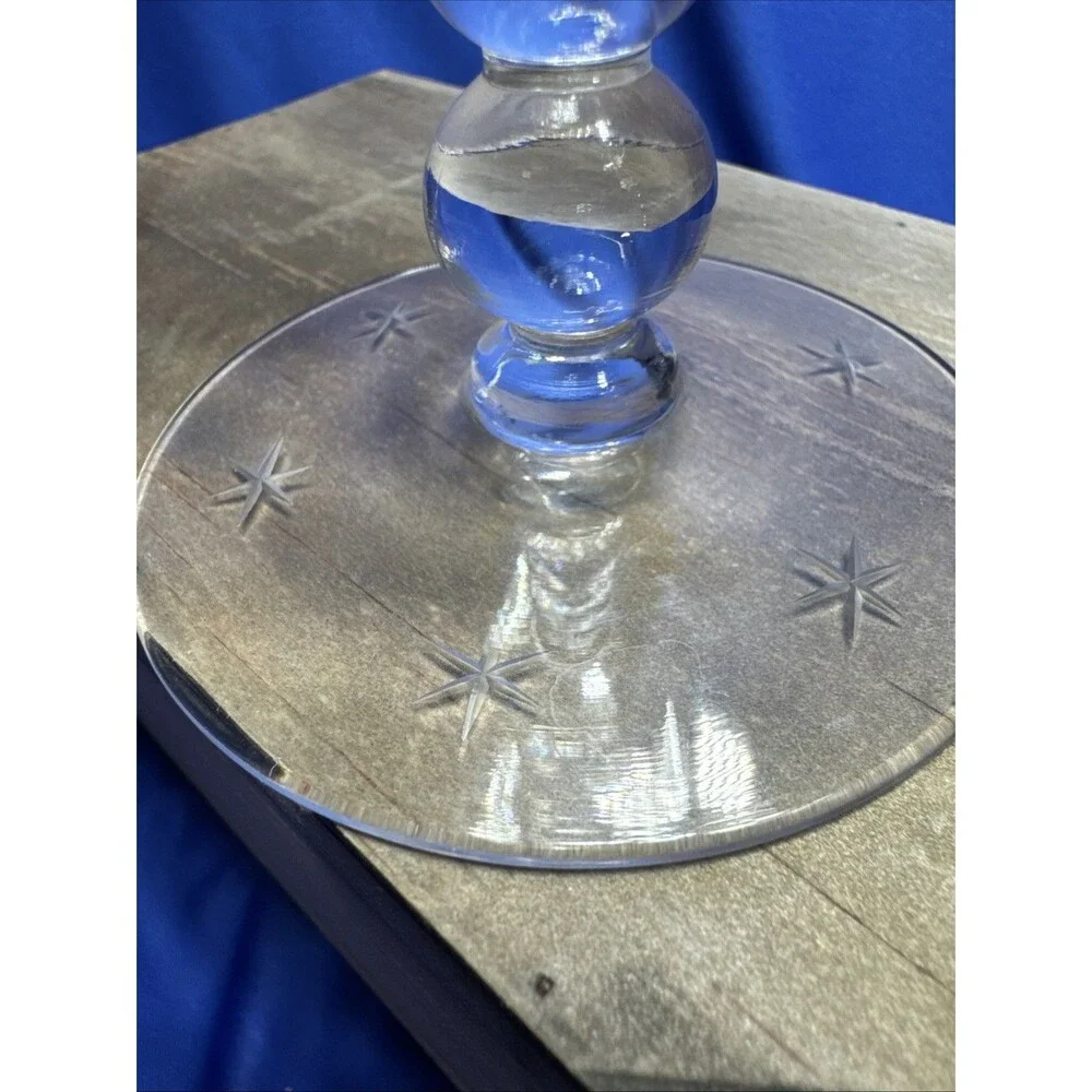Vintage Candlewick 6 Point Star Cut 9  oz.  4 Ball Stem Water Goblets Set of 2